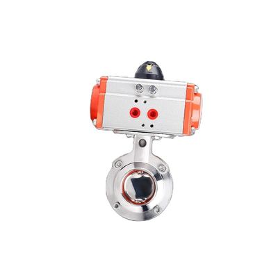 Voedselkwaliteit Sanitair roestvrij staal 304/316l Pneumatisch geactiveerde gelaste vlinderklep Hoogtemperatuur 2/3 inch
