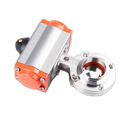 Voedselkwaliteit Sanitair roestvrij staal 304/316l Pneumatisch geactiveerde gelaste vlinderklep Hoogtemperatuur 2/3 inch