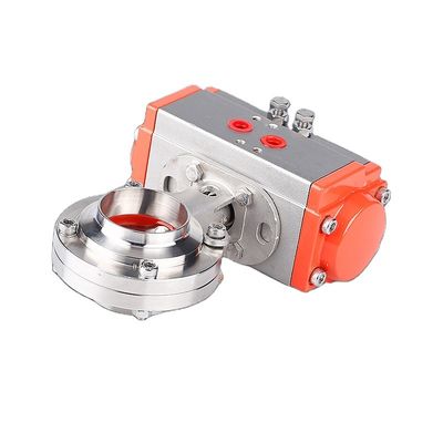 Voedselkwaliteit Sanitair roestvrij staal 304/316l Pneumatisch geactiveerde gelaste vlinderklep Hoogtemperatuur 2/3 inch