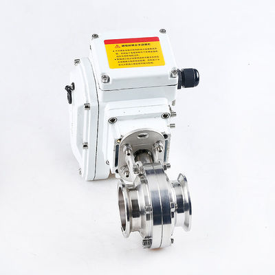 Sanitair roestvrij staal 304/316L klem vlinderklep met elektrische actuator