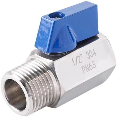 Gelijke Mini Ball Valve 1/8 "WZ roestvrij staal 304 316 FF 1000PSI/PN63 Schroef handleiding