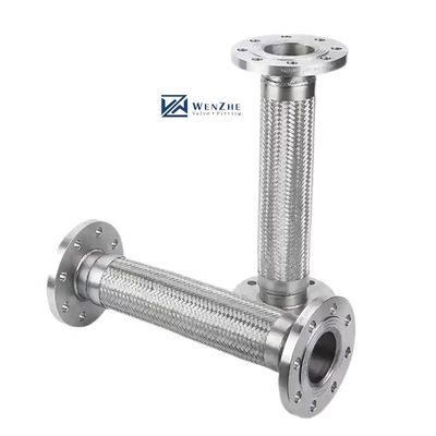 Flexibel metalen gegolfde buis met flensverbinding zilveren roestvrij staal 304 316 slang