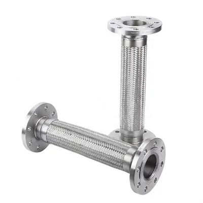 Flexibel metalen gegolfde buis met flensverbinding zilveren roestvrij staal 304 316 slang