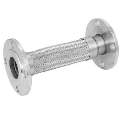 Flexibel metalen gegolfde buis met flensverbinding zilveren roestvrij staal 304 316 slang