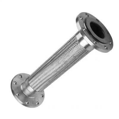 Flexibel metalen gegolfde buis met flensverbinding zilveren roestvrij staal 304 316 slang