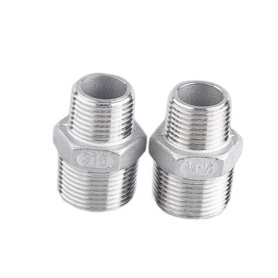 304/316L roestvrij staal BSP/NPT Mannelijke draad Hexagonale tepel voor watermedium 1/4''-4.0