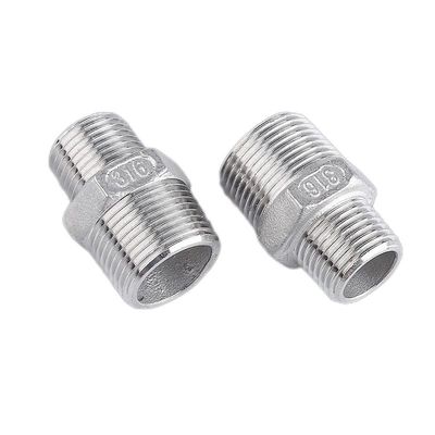 304/316L roestvrij staal BSP/NPT Mannelijke draad Hexagonale tepel voor watermedium 1/4''-4.0