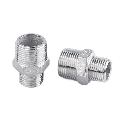 304/316L roestvrij staal BSP/NPT Mannelijke draad Hexagonale tepel voor watermedium 1/4''-4.0