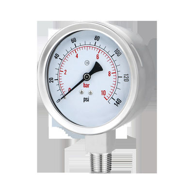 Draadverbinding WZ 100mm 304SS Drukmeter van roestvrij staal Cylindrische kopcode