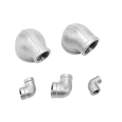 90 graden Elbow gegalvaniseerd smeebaar ijzer/roestvrij staal 201 304 316 Pipe Fittings NPT BSPT BSPP