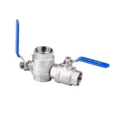 3/8" Ss304 normale druk bolklep met draadverbinding 3A DIN NPT BSPT BSPP