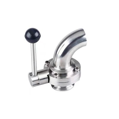 304 316 Roestvrij staal Sanitaire zijkant Elbow Quick Butterfly Valve met handgesweis