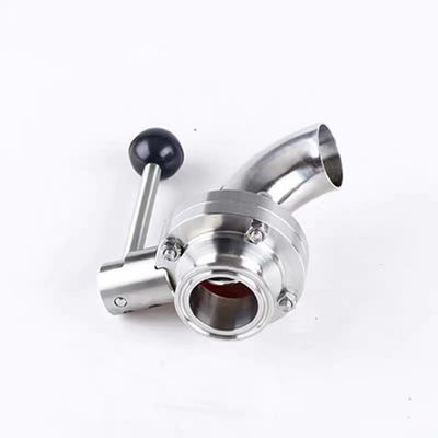 304 316 Roestvrij staal Sanitaire zijkant Elbow Quick Butterfly Valve met handgesweis