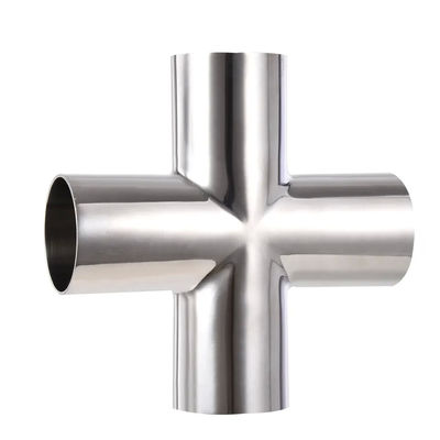 WZ ISO Standard Size 4 Way Elbow Pipe Fitting in roestvrij staal 304/316 voor sanitaire gebruik