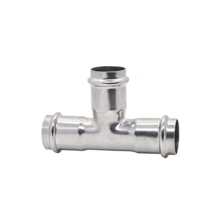 Kleine wanddruk gelijk diameter Tee in roestvrij staal 304 316 voor watervoorziening