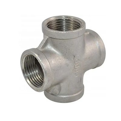 Roestvrij staal 304 201 316 Pipe Fitting Vrouwelijke draad Cross 4 Way Cross NPT BSPT BSPP Giet