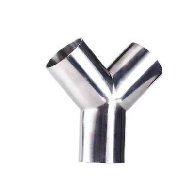 1/8"--4" Zilveren WZ DN50 SS304 316L roestvrij staal sanitair Y-type Tee Pipe Adapter