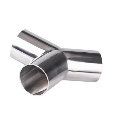1/8"--4" Zilveren WZ DN50 SS304 316L roestvrij staal sanitair Y-type Tee Pipe Adapter