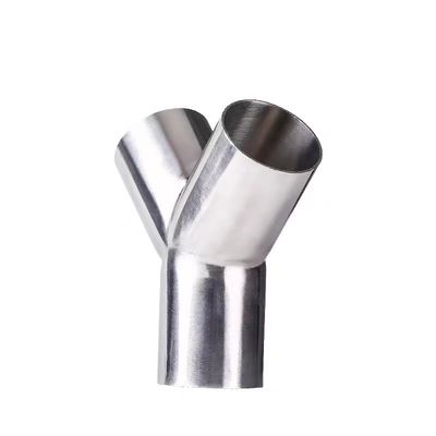 1/8"--4" Zilveren WZ DN50 SS304 316L roestvrij staal sanitair Y-type Tee Pipe Adapter