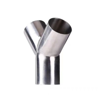 1/8"--4" Zilveren WZ DN50 SS304 316L roestvrij staal sanitair Y-type Tee Pipe Adapter