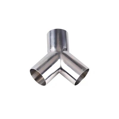 1/8"--4" Zilveren WZ DN50 SS304 316L roestvrij staal sanitair Y-type Tee Pipe Adapter