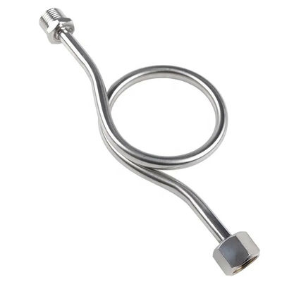 WZ roestvrij staal 1/2 Mannelijke tot vrouwelijke drukmeter Ring Sifon voor drukmeters