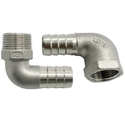 Roestvrij staal 304 316 90 graden mannelijke elleboog slang Barb 1/4''-4.0' BSP mannelijke x 16mm