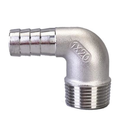 Roestvrij staal 304 316 90 graden mannelijke elleboog slang Barb 1/4''-4.0' BSP mannelijke x 16mm