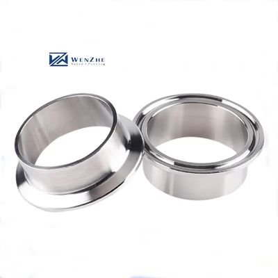 Roestvrij staal 304 316 SMS Tri Clover Ferrule / Tepel Zilver Klemverbindingsontwerp