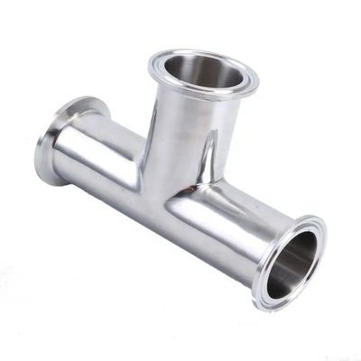 Oliewatergas 3A DIN Cylindrische kopcode SS316L 304 Sanitaire standaardklem Tee 1/4''-6