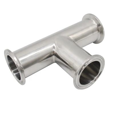 Oliewatergas 3A DIN Cylindrische kopcode SS316L 304 Sanitaire standaardklem Tee 1/4''-6