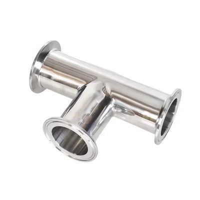 Oliewatergas 3A DIN Cylindrische kopcode SS316L 304 Sanitaire standaardklem Tee 1/4''-6