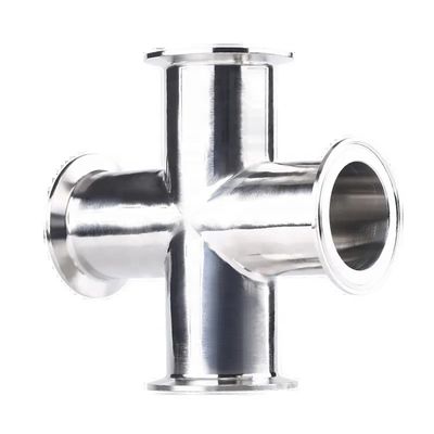 1/4''-6'' gelijk 3A DIN Sanitair Quick-Connect Cross 304 roestvrij staal 4-Way Clamp