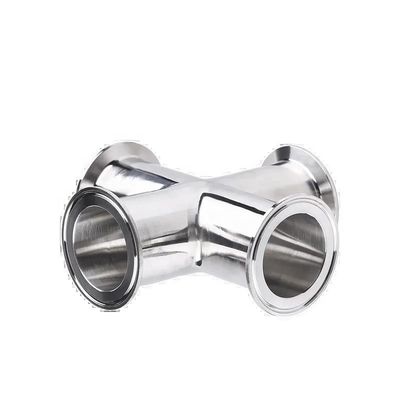 1/4''-6'' gelijk 3A DIN Sanitair Quick-Connect Cross 304 roestvrij staal 4-Way Clamp