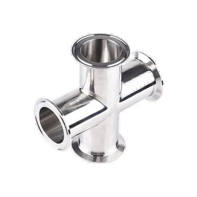 1/4''-6'' gelijk 3A DIN Sanitair Quick-Connect Cross 304 roestvrij staal 4-Way Clamp