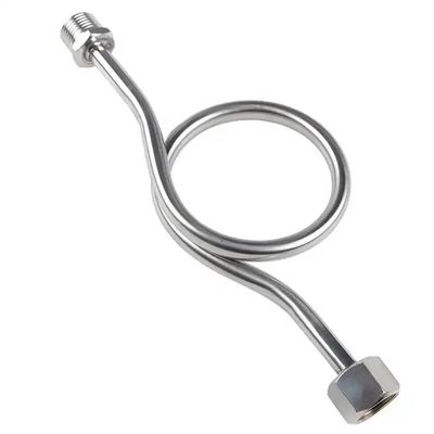 SS304 316 316L Ronde ring 6000 PSI 1/2 NPT BSPT Draaiend drukmeter Snubber Syphon Tube