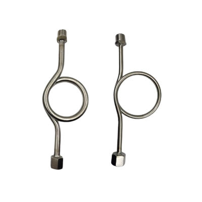 SS304 316 316L Ronde ring 6000 PSI 1/2 NPT BSPT Draaiend drukmeter Snubber Syphon Tube